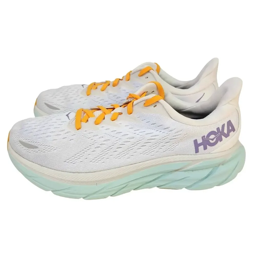 Hoka One One Women's SZ 10 Wide Clifton 8 Running Shoes Blanc De Blanc/White